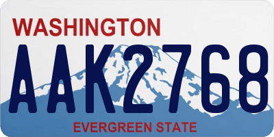 WA license plate AAK2768