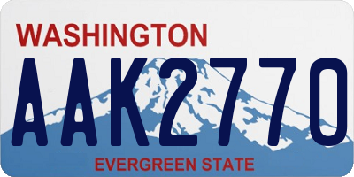 WA license plate AAK2770