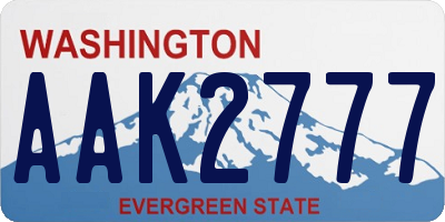 WA license plate AAK2777