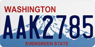 WA license plate AAK2785