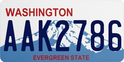 WA license plate AAK2786