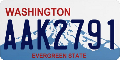 WA license plate AAK2791