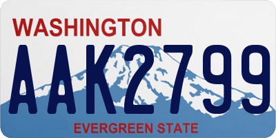 WA license plate AAK2799