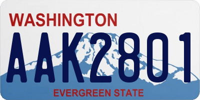 WA license plate AAK2801
