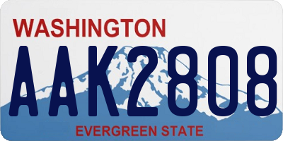 WA license plate AAK2808