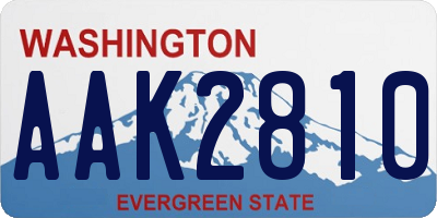 WA license plate AAK2810