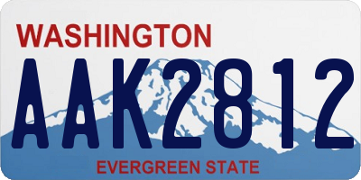 WA license plate AAK2812