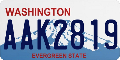 WA license plate AAK2819
