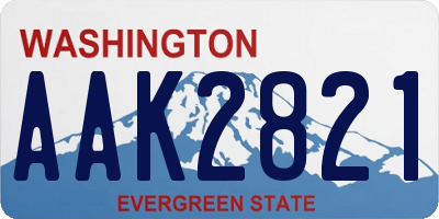 WA license plate AAK2821
