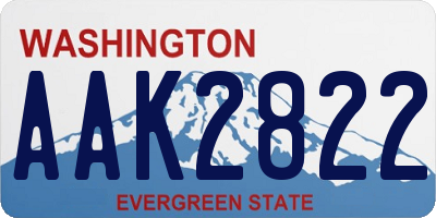 WA license plate AAK2822