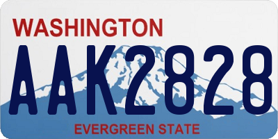 WA license plate AAK2828