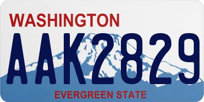 WA license plate AAK2829