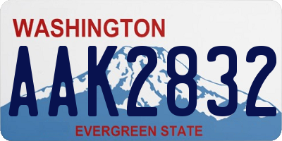 WA license plate AAK2832