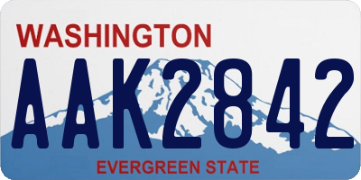 WA license plate AAK2842