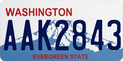 WA license plate AAK2843