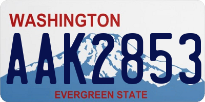 WA license plate AAK2853