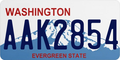 WA license plate AAK2854