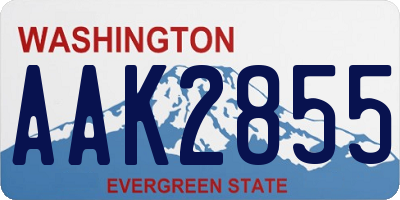 WA license plate AAK2855