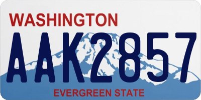 WA license plate AAK2857