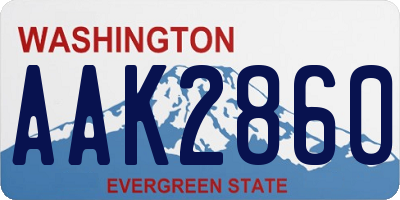 WA license plate AAK2860