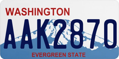 WA license plate AAK2870