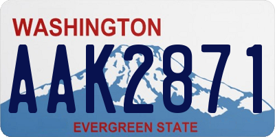WA license plate AAK2871