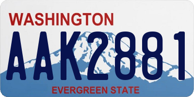 WA license plate AAK2881