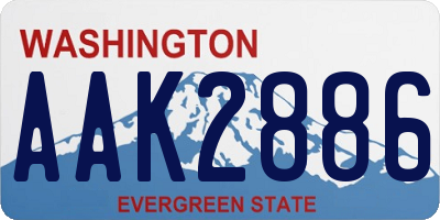 WA license plate AAK2886