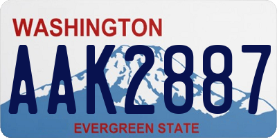 WA license plate AAK2887