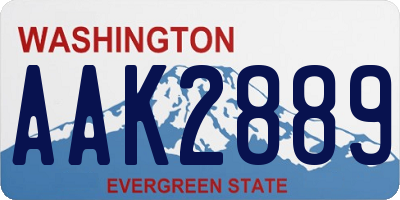 WA license plate AAK2889