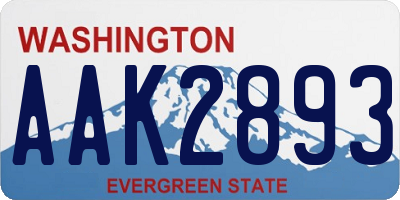 WA license plate AAK2893