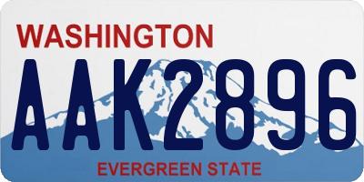 WA license plate AAK2896