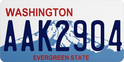WA license plate AAK2904