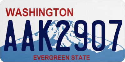 WA license plate AAK2907