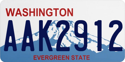 WA license plate AAK2912