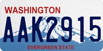 WA license plate AAK2915