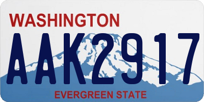 WA license plate AAK2917