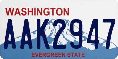 WA license plate AAK2947