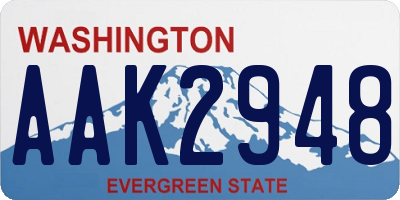 WA license plate AAK2948