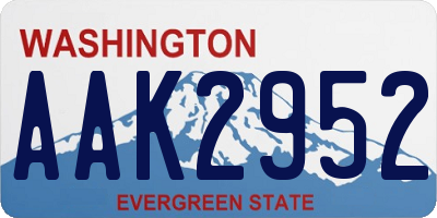 WA license plate AAK2952