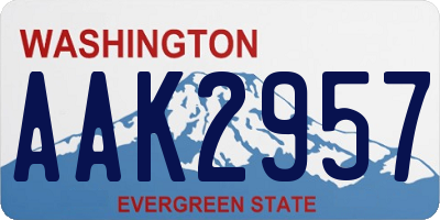 WA license plate AAK2957