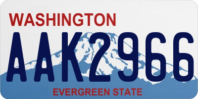 WA license plate AAK2966