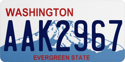 WA license plate AAK2967