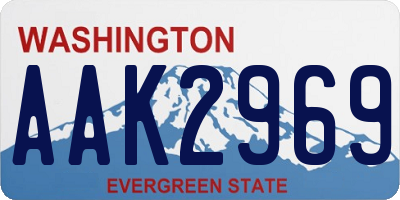 WA license plate AAK2969