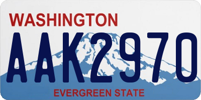 WA license plate AAK2970