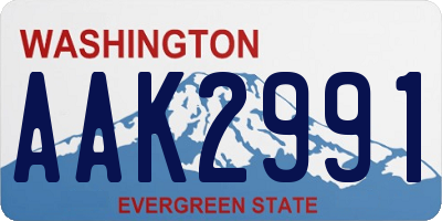 WA license plate AAK2991