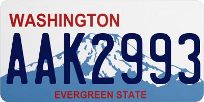 WA license plate AAK2993
