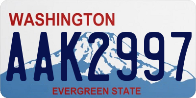 WA license plate AAK2997