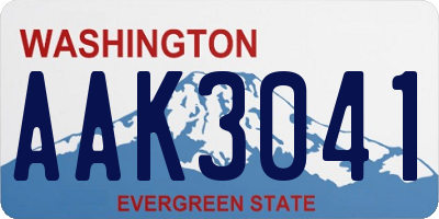 WA license plate AAK3041