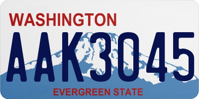 WA license plate AAK3045
